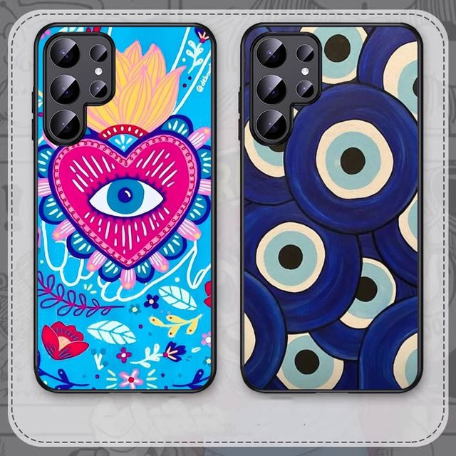 Handyhülle Lucky Evil Eye Design für Samsung Galaxy S25 S24 S23 S22 S21 S20 S10 S9 Plus Lite Ultra FE Note 20 Multicolor - Bild 1