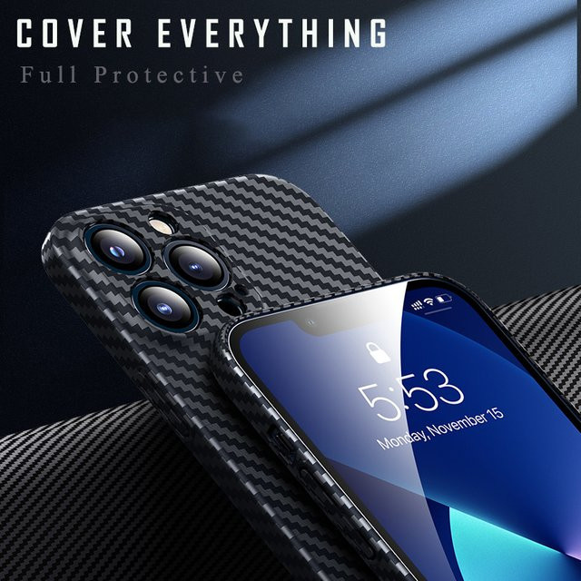Ultra dünne Schutzhülle aus hartem PC mit matter Kohlefaser-Optik für Xiaomi Mi 13 12 13t 12t 11 lite 11t 10t Poco F3 F4 F5 Pro in Schwarz oder Blau - Bild 1