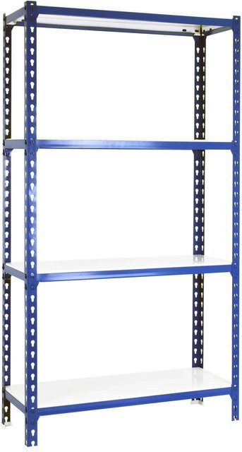 PROREGAL Schwerlastregal Mid Metal Shark aus Metall in Blau-Weiß, H x B x T: 150 x 110 x 30 cm - Bild 1