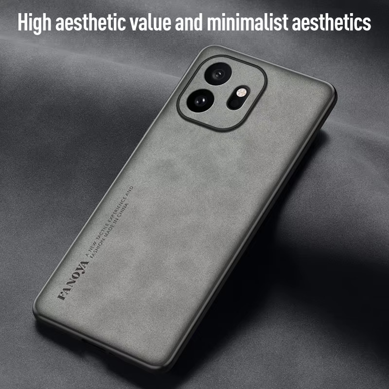 EUCAGR Luxus PU Leder Handyhülle für OnePlus 15/15T in Grau, stoßfeste Softcase Schutzhülle - Bild 3