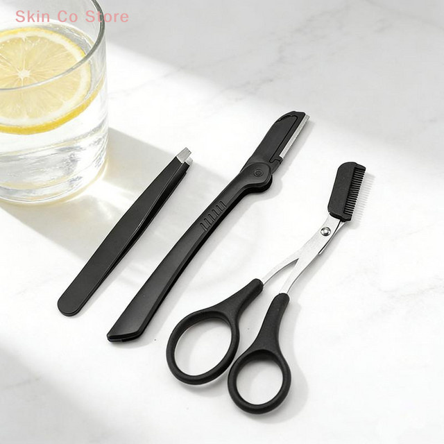 KuZHEN Augenbrauen-Pflegeset aus Edelstahl, 3-teilig, Unisex - Bild 1