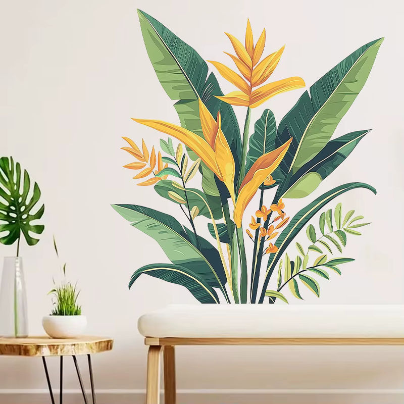 Aquarell botanische Wandaufkleber aus Kunststoff, mehrfarbige florale Wanddekoration für Wohnzimmer, Schlafzimmer und Kinderzimmer - Bild 3