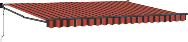 vidaXL Markise mit klappbaren Armen in Orange und Braun, B/T/H: 450 x 300 x 165 cm - Bild 1