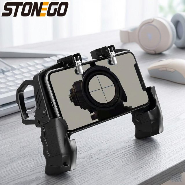 STONEGO Kabelloser Bluetooth-Spielcontroller mit Joystick und Trigger-Gamepad in Schwarz für Android und iPhone Shooter-Spiele - Bild 1