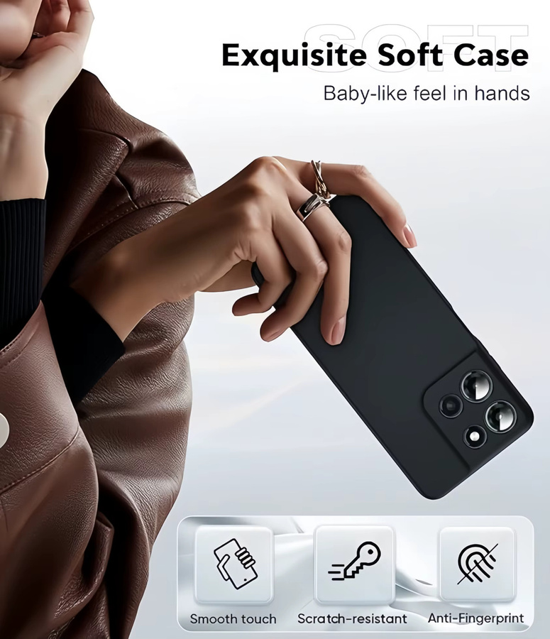 Motorola Moto Edge (2026) Silikon Schutzhülle mit gehärtetem Glas-Displayschutz in Green und Black - Bild 3