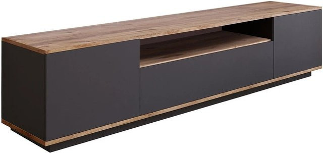 LOTULA TV-Board Lotula in Anthrazitgrau und Natur hell, Breite: 180 cm - Bild 1
