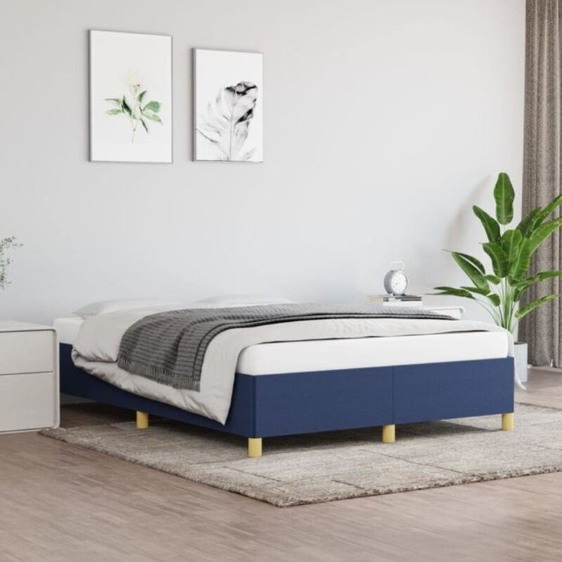 Polsterbett Vidaxl in Blau aus Stoff und Holzwerkstoff, B/T: 140 x 190 cm - Bild 1