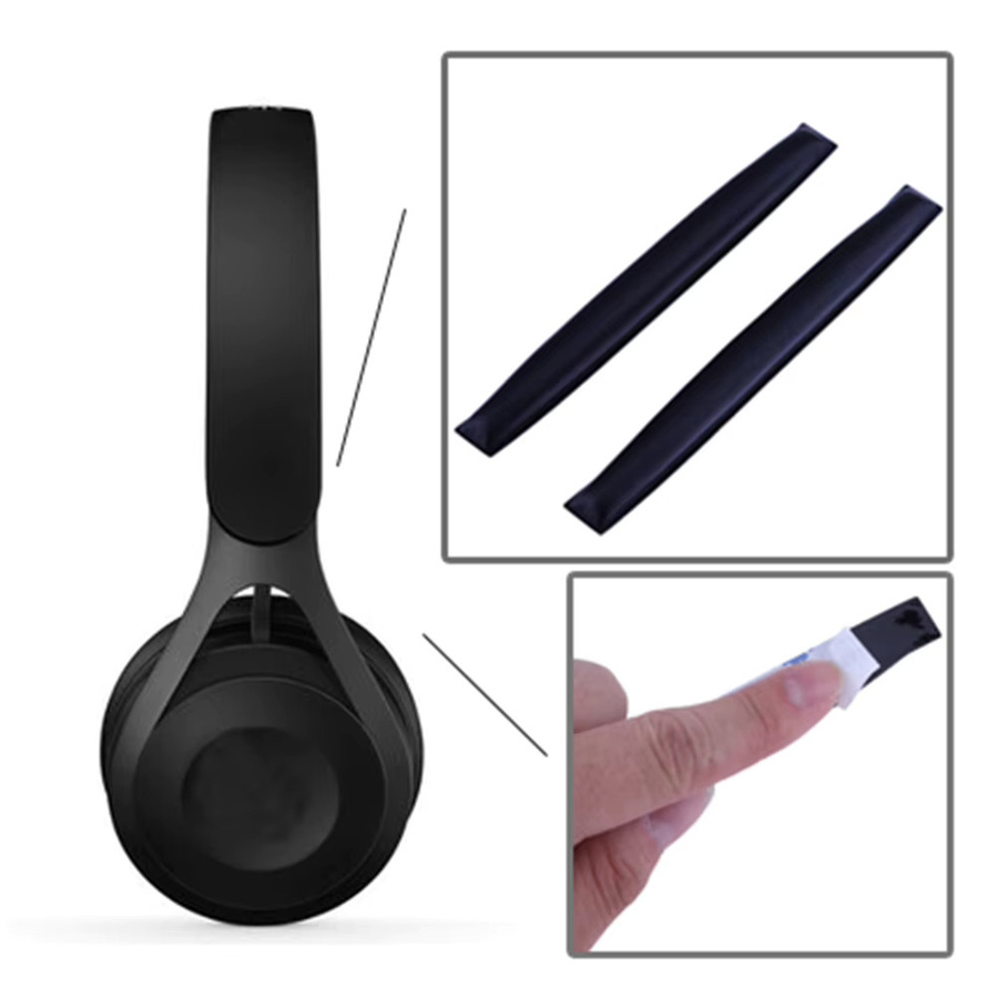 ALLOET Kopfhörer-Kopfbügelabdeckung Set aus 2 Stück, weiches Kopfhörer-Kissenpolster in Schwarz, passend für Sennheiser HD25 PC150 PC151 PC155 - Bild 3