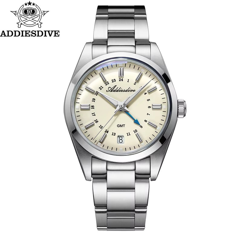 ADDIESDIVE Herren-Armbanduhr, Quarz, Edelstahl, Weiß, 36 mm, Datum - Bild 5