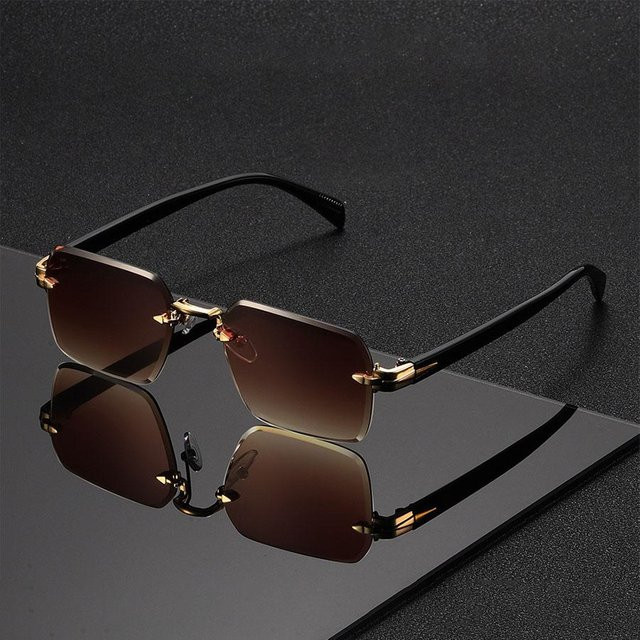 WIKHOSTAR Sonnenbrille, randlos, rectangular, Unisex, Metall, black - Bild 1