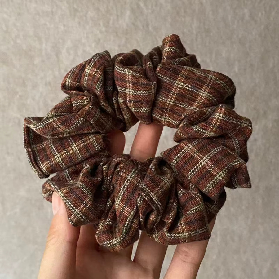Haargummi Vintage Plaid, Brauntöne, Unisex - Bild 3