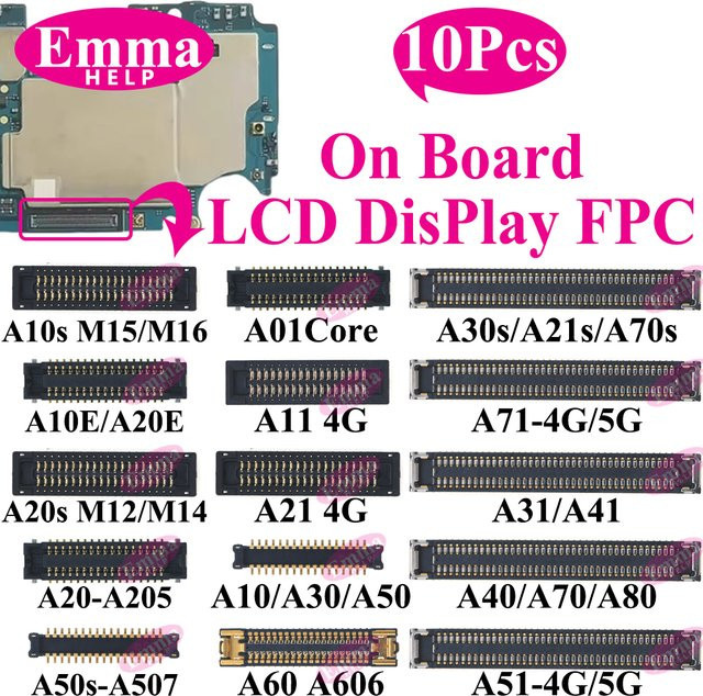 EmmaHelp FPC-Anschluss Display-Bildschirm für Samsung LCD Modelle A51 A50 A70s A40 A30S A21 A20S A10S M12 M14 M15 M16 in Schwarz - Bild 1
