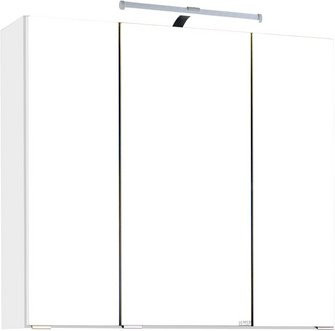 Spiegelschrank Bologna von HELD MÖBEL in Weiß mit LED-Beleuchtung und Regalen, Höhe: 64 cm, Breite: 70 cm, Tiefe: 20 cm - Bild 1