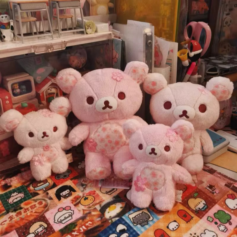 KKV Rilakkuma Sakura Blumen-Bär Plüschtier, Schlafkissen, Rosa - Bild 3