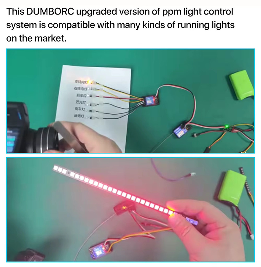 DUMBORC PPM Lichtsystem Lampensteuermodul Simulationslichtregler in Schwarz für LED-Leuchten (DC 4,8-6V) - Bild 2