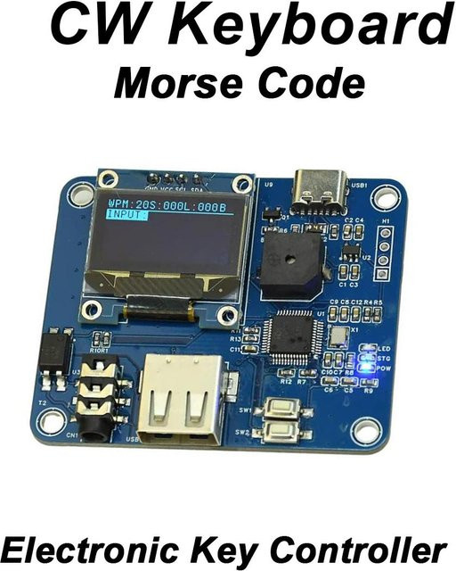 Dykbcells CW Morse Code Keyer Trainer mit OLED Display und QWERTY-Tastatur für Amateurfunk-Signale - Bild 1