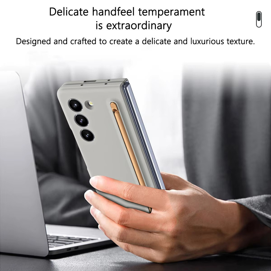 Samsung Skin Feel Handyhülle mit S Pen Stiftschlitz für Galaxy Z Fold 7 6 5 4 in Pink - Bild 5