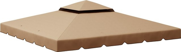Outsunny Ersatzdach für Pavillon, 2-lagige Pavillon-Plane aus wasserabweisendem Polyester, Farbe: Beige, B/T: 300 x 300 cm - Bild 1