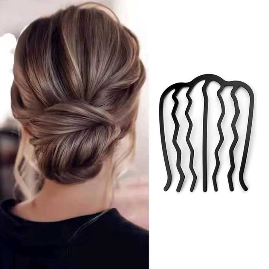 Haarkamm U-förmige Haarspange Metall, Unisex - Bild 2