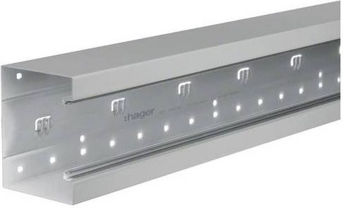 Hager Brüstungskanal Unterteil BRS1001301VERZ in Silber, Länge: 200 cm, Breite: 13 cm - Bild 1