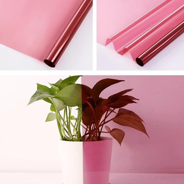 Selbstklebende Fensterfolie AutoPartGlobal Transparent Mehrfarbig Pink Sonnenschutz Buntglas Vinylrolle Breite: 50 cm, Höhe: 100 cm - Bild 1