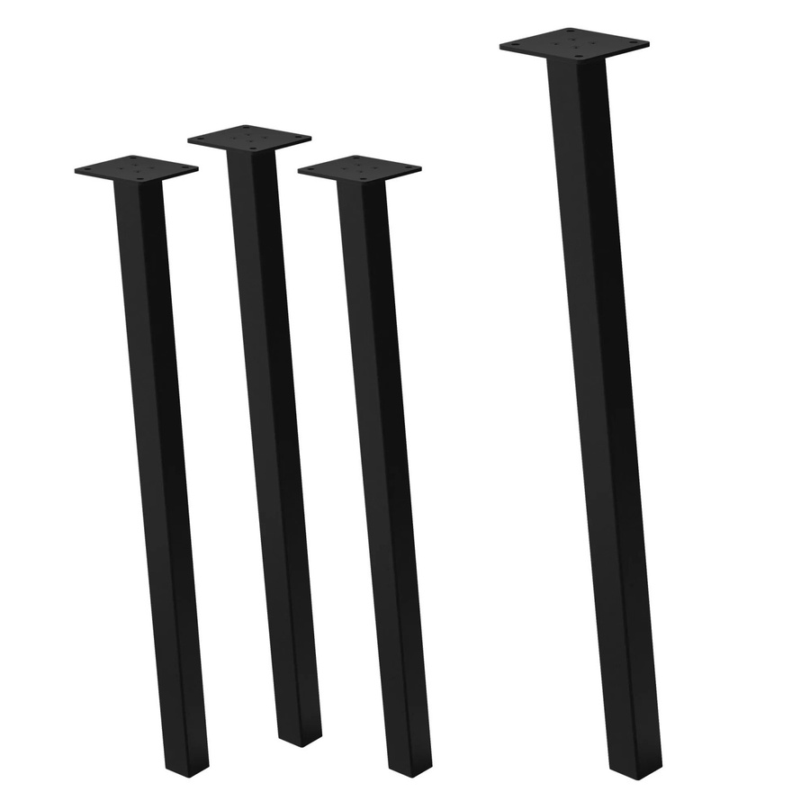 4er Set Tischbeine ML-Design schräg aus Stahl, Schwarz glänzend, Höhe: 72 cm, Profil: 4 x 4 cm - Bild 2