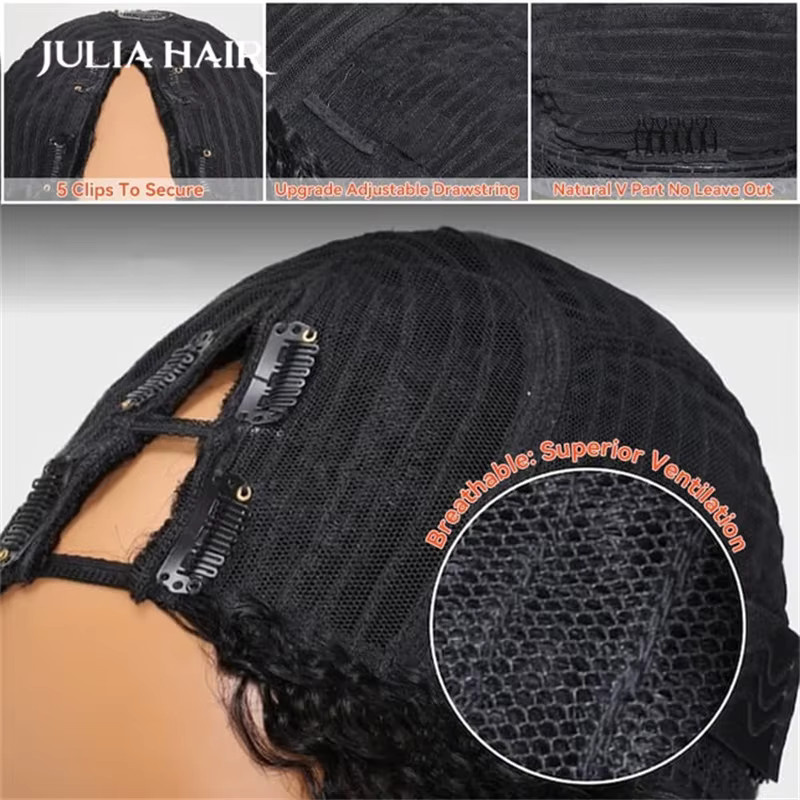Julia Hair Echthaar Perücke, Kastanienbraun, Yaki Gerade V-Teil, 180 % - Bild 5