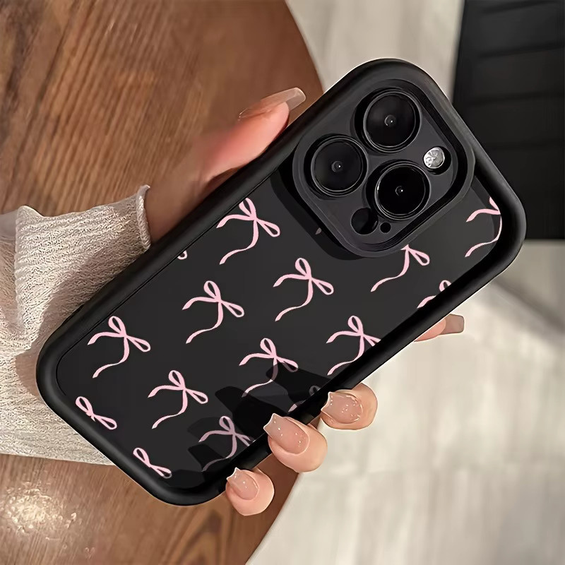 Apple iPhone Handyhülle aus TPU mit rosa Schleifenmuster für iPhone 17, 16, 15, 14, 13, 11, Pro Max, Xs, Xr, X, 7, 8 Plus und SE-Serie - Bild 3