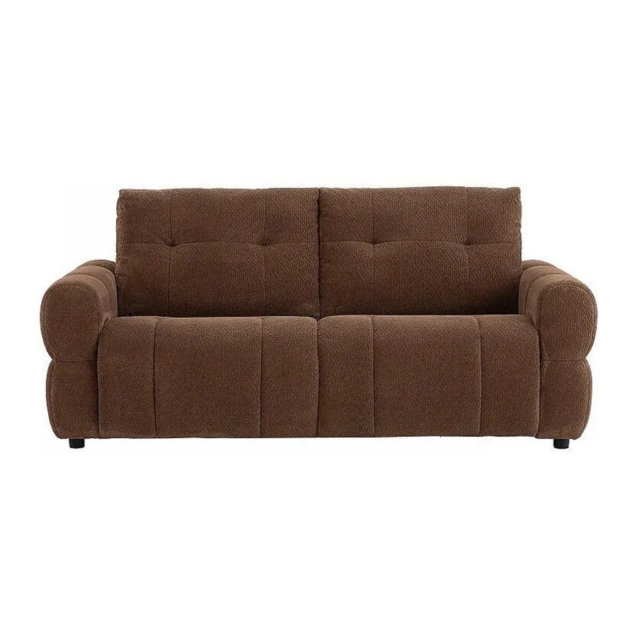 Vente-unique Schlafsofa Ecoria in Braun mit Chenille-Stoff und Armlehnen, Breite: 202 cm - Bild 2