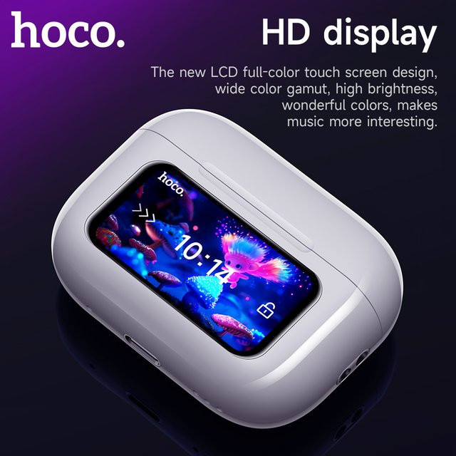 HOCO EW72 True Wireless Bluetooth 5.4 ANC Kopfhörer mit LED Full Touch Smart Screen Ladebox in Weiß - Bild 1