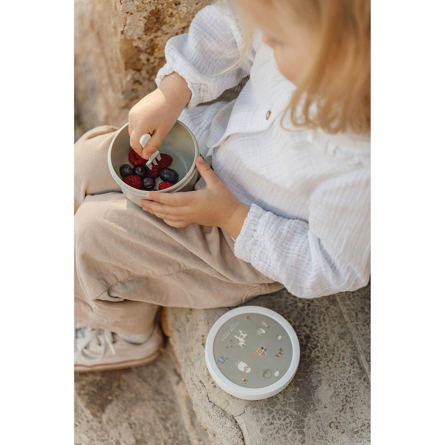 Mepal X Little Dutch Campus Fruchtbox Green mit Besteck, auslaufsicher und mikrowellengeeignet, 0,3 l - Bild 2