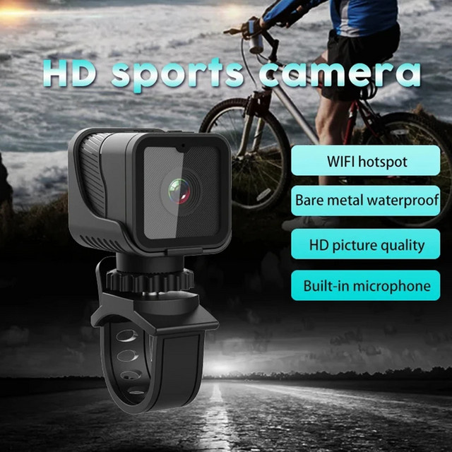 POVCAN Action Camera 1080P HD wasserdichte Sport-Minikamera mit WiFi in Schwarz - Bild 1