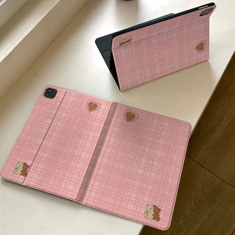 DecoPhone Ins Loving Little Bear Tablet Hülle für iPad Pro 10/11 Zoll und iPad Air (3., 4., 5. Generation) in Weiß und Pink - Bild 3