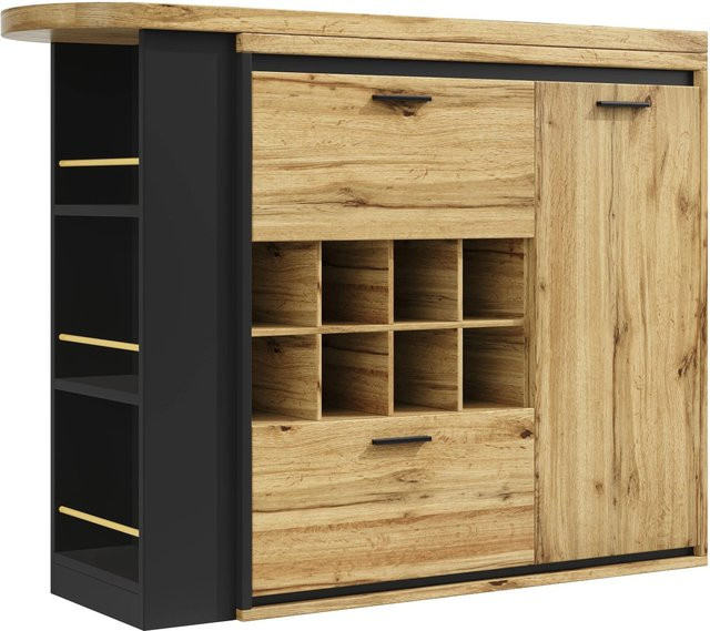 okwish Ausziehbarer Esstisch in Holzmaserung für Küche und Wohnzimmer, Farbe: Braun, B/T/H: 138 x 39 x 105 cm - Bild 1