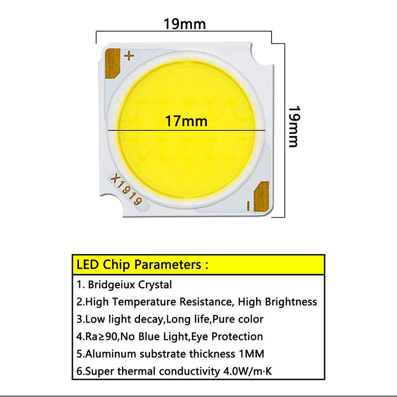 LED-Leuchtmittel-Set mit Bridgelux-Chip und Treiber-Kit für Schienenbeleuchtung und Strahler, warmweiß, Aluminium, B/T/H: 19 x 12 x 12 mm - Bild 2