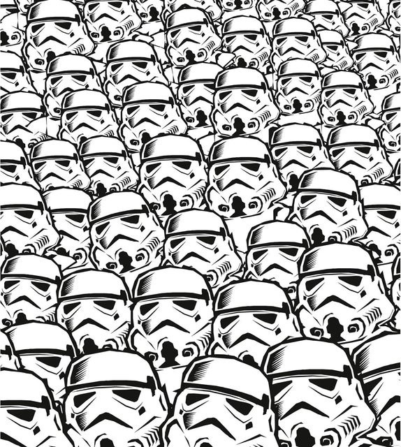 Disney Fototapete Star Wars Stormtrooper in Schwarz-Weiß, Breite: 250 cm, Höhe: 280 cm - Bild 1