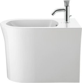 Duravit Stand-Bidet White Tulip in Weiß aus Keramik mit Hahnlochbank B/T: 37 x 58 cm