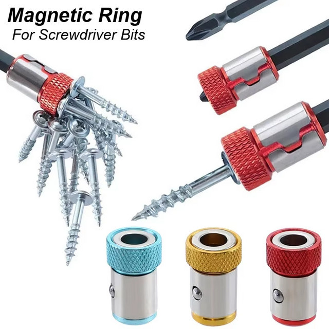 Tizer Magnetischer Ring-Bit für Schraubendreher, rutschfest und universell einsetzbar, Gelb/Mehrfarbig - Bild 1
