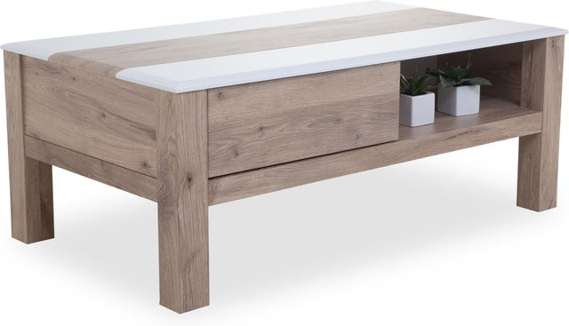 Couchtisch HARPER WINDSOR aus Massivholz in Eiche Braun, modernes Design, B/T/H: 65 x 45 x 19 cm - Bild 1