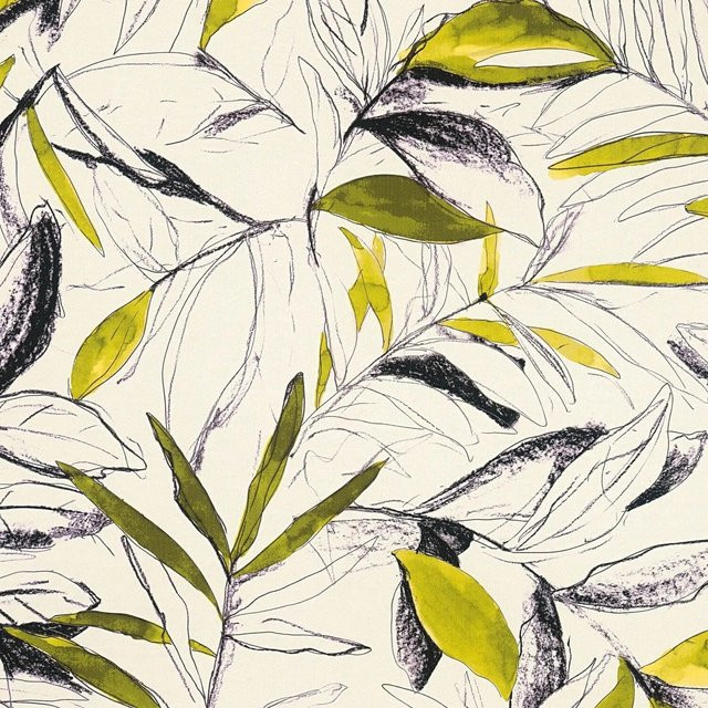 PROFHOME Grafik Tapete Floral in Creme, Oliv, Schwarz und Weiß, Vlies-Tapete, Breite: 0,53 m, Länge: 10,05 m - Bild 1
