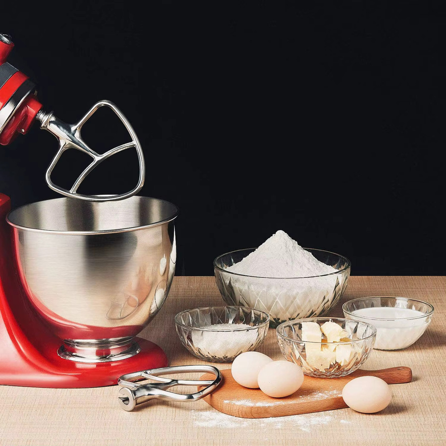 Edelstahl-Flachschläger in Silber für KitchenAid Kippkopf-Standmixer 5qt und 6qt, spülmaschinenfest - Bild 2