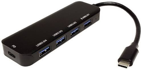 Value USB-Hub 4 Port USB-A USB 3.2 Gen1 5 GBit/s mit USB-C Stecker Schwarz und Grau 14.99.5038 - Bild 1