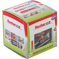Fischer DUOPOWER Universaldübel aus Nylon, Farbe: Grau und Rot, Durchmesser: 8 mm, Länge: 40 mm - Bild 1