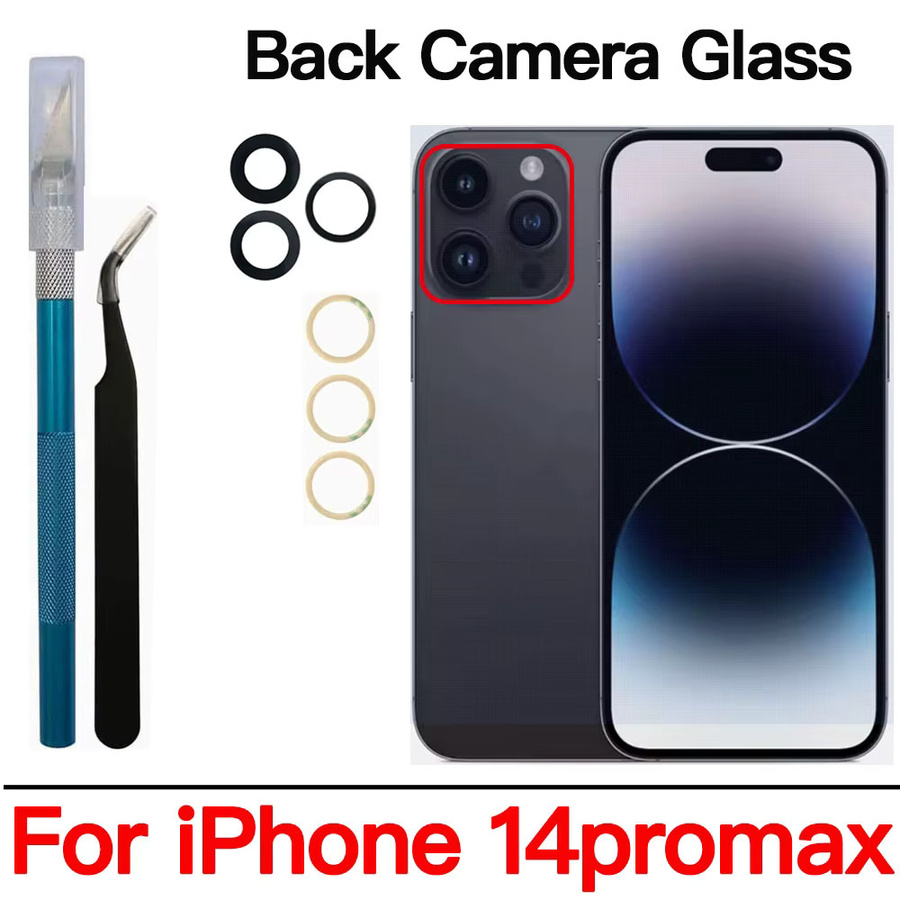 Apple Rückkameraglas für iPhone 11, 12, 13, 14, 15 Pro Max und Mini in Transparent mit Klebstoff und Werkzeug-Set - Bild 4
