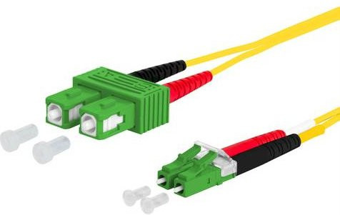 Metz Connect OpDAT Patchkabel SC-D APC zu LC-D APC OS2, Farbe: Gelb, Länge: 0,5 m - Bild 1