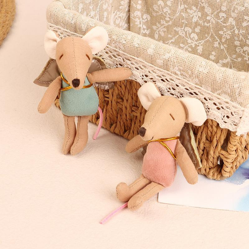 Yiran toy 1 Stoff-Mauspuppe mit Engelsflügeln Plüschtier grün - Bild 1