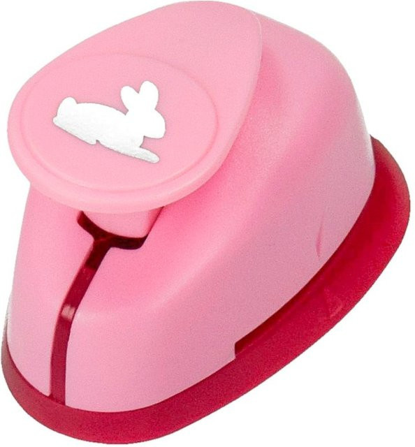 Efco Motivlocher Hase in Pink für Kinder aus Kunststoff und Metall, B/H: 35 x 30 mm - Bild 1