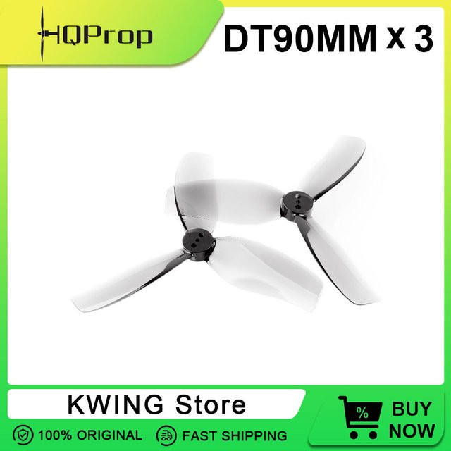 HQProp Duct-T90MMX3 Propeller 3,5 Zoll 3-Blatt in Grau für CineWhoop ProTek35 und CineLog35 FPV Racing Drohnen, 6 Paar - Bild 1