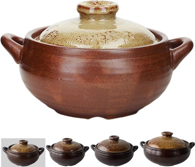 BALWOO Koreanischer Tontopf aus Keramik mit Schlammglasur in Pulverdesign, Farbe: Braun - Bild 1