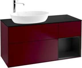 V&B Waschtischunterschrank Finion mit Wandbeleuchtung in Blau, B/T/H: 120 x 50,1 x 50,1 cm - Bild 1